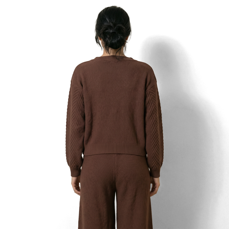 Bonassa Tricot - Women - Fang Casual Acrylic Knit Cardigan Set